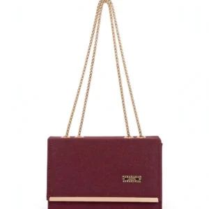 maroon glitter bag