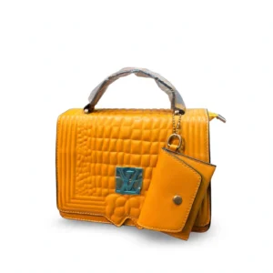 mustard quilted handbag 1