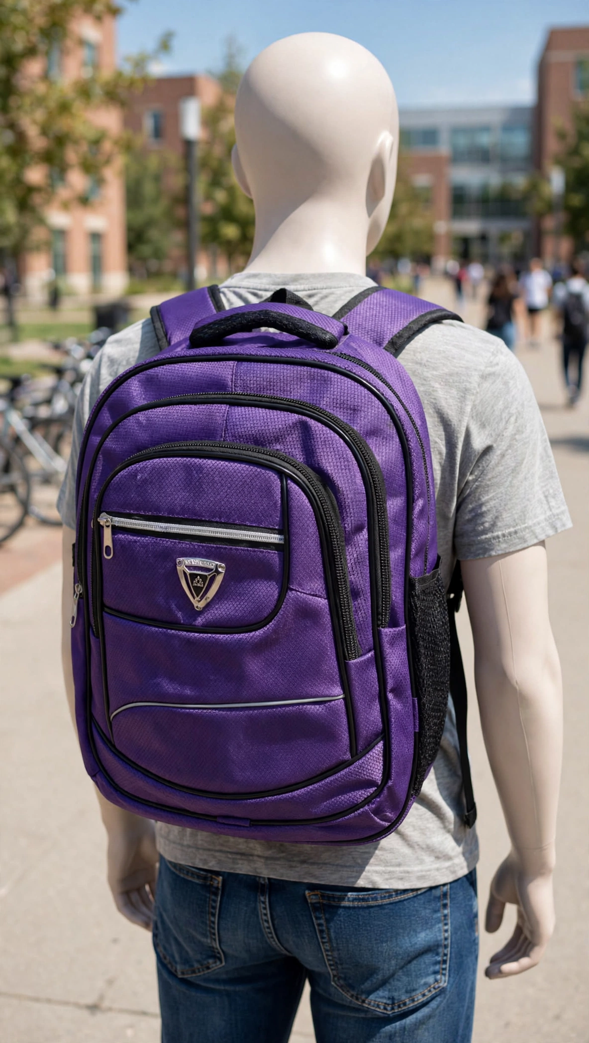 purple backpack mannequin purple backpack mannequin