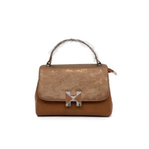 minimalist brown handbag